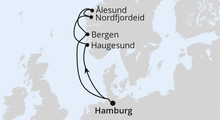 Route: Norwegen ab Hamburg mit AIDAperla