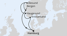 Route: Norwegen ab Hamburg mit AIDAprima