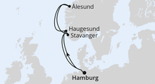 Route: Norwegen ab Hamburg mit AIDAperla