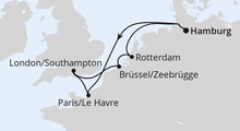 Route: Metropolen ab Hamburg mit AIDAperla