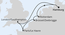 Route: Metropolen ab Hamburg mit AIDAnova