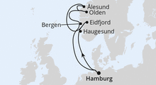 Route: Norwegen ab Hamburg 2 mit AIDAperla