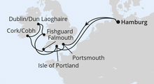 Route: Großbritannien & Irland ab Hamburg mit AIDAsol