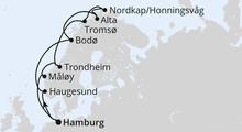 Route: Winter im hohen Norden ab Hamburg mit AIDAsol