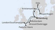 Route: Metropolen & Skandinavien ab Hamburg mit AIDAnova