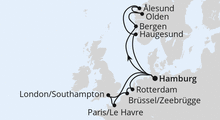 Route: Metropolen & Norwegen ab Hamburg mit AIDAperla