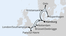 Route: Metropolen & Skandinavien ab Hamburg mit AIDAnova