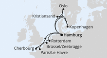 Route: Metropolen & Skandinavien ab Hamburg mit AIDAnova