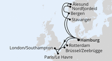 Route: Metropolen & Norwegen ab Hamburg mit AIDAperla