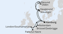 Route: Metropolen & Norwegen ab Hamburg mit AIDAperla