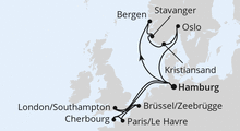 Route: Metropolen & Südnorwegen ab Hamburg mit AIDAnova