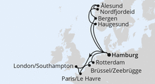 Route: Metropolen & Norwegen ab Hamburg mit AIDAperla