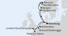 Route: Metropolen & Norwegen ab Hamburg mit AIDAperla