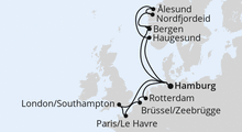 Route: Metropolen & Norwegen ab Hamburg mit AIDAperla