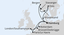 Route: Metropolen & Südnorwegen ab Hamburg mit AIDAnova