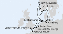 Route: Metropolen & Südnorwegen ab Hamburg mit AIDAnova