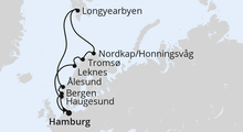 Route: Norwegen mit Spitzbergen & Lofoten mit AIDAluna