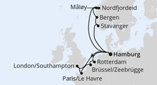 Route: Metropolen & Norwegen ab Hamburg mit AIDAperla