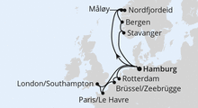 Route: Metropolen & Norwegen ab Hamburg mit AIDAperla