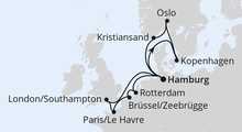 Route: Metropolen & Skandinavien ab Hamburg mit AIDAnova