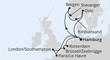 Route: Metropolen & Südnorwegen ab Hamburg mit AIDAnova