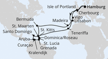 Route: Große Winterpause Karibik mit AIDAmar