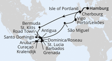 Route: Große Winterpause Karibik mit Bermuda mit AIDAluna