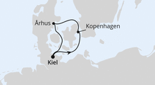 Route: Kurzreise nach Århus & Kopenhagen ab Kiel mit AIDAluna