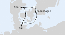 Route: Kurzreise nach Århus & Kopenhagen ab Kiel mit AIDAbella