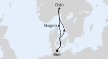 Route: Kurzreise nach Oslo & Skagen ab Kiel mit AIDAbella