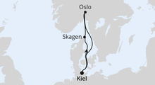 Route: Kurzreise nach Oslo & Skagen ab Kiel mit AIDAbella