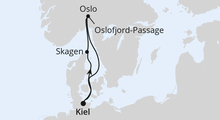 Route: Kurzreise nach Norwegen & Dänemark ab Kiel mit AIDAnova