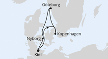 Route: Kurzreise nach Skandinavien ab Kiel mit AIDAbella