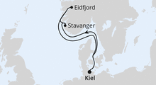 Route: Kurzreise nach Norwegen ab Kiel mit AIDAbella