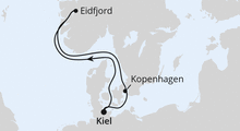 Route: Kurzreise Norwegen & Dänemark ab Kiel mit AIDAbella