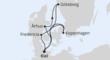 Route: Dänemark ab Kiel mit AIDAbella