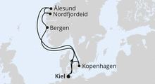 Route: Norwegen ab Kiel mit AIDAnova