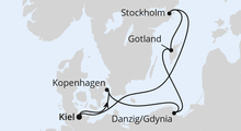 Route: Schweden, Polen & Dänemark ab Kiel mit AIDAbella