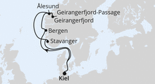 Route: Norwegen ab Kiel mit AIDAnova