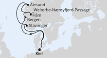 Route: Norwegen ab Kiel mit AIDAnova