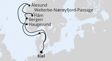 Route: Norwegen ab Kiel mit AIDAnova