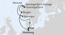 Route: Norwegen ab Kiel mit AIDAnova