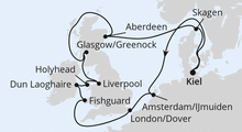 Route: Großbritannien & Irland ab Kiel mit AIDAbella