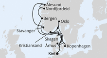 Route: Große Skandinavien-Reise ab Kiel mit AIDAnova