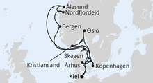 Route: Große Skandinavien-Reise ab Kiel mit AIDAnova