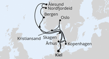 Route: Große Skandinavien-Reise ab Kiel mit AIDAnova