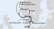 Route: Große Skandinavien-Reise ab Kiel mit AIDAnova