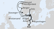 Route: Große Skandinavien-Reise ab Kiel mit AIDAnova