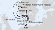 Route: Große Skandinavien-Reise ab Kiel mit AIDAnova