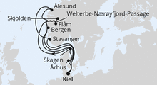 Route: Große Norwegen-Reise ab Kiel mit AIDAnova